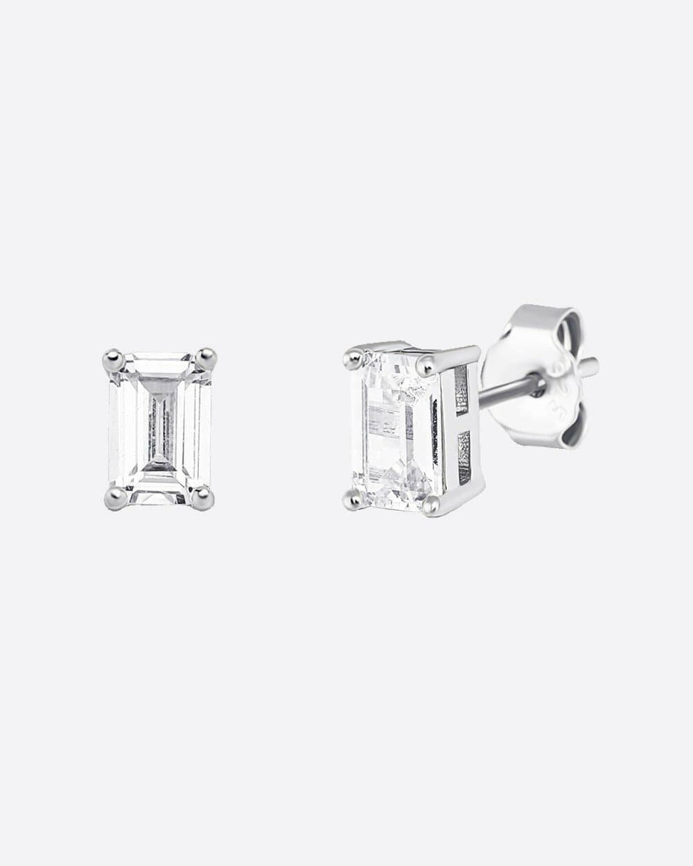 BAGUETTE STUDS. 925. - WHITE GOLD Earrings Evarlox   