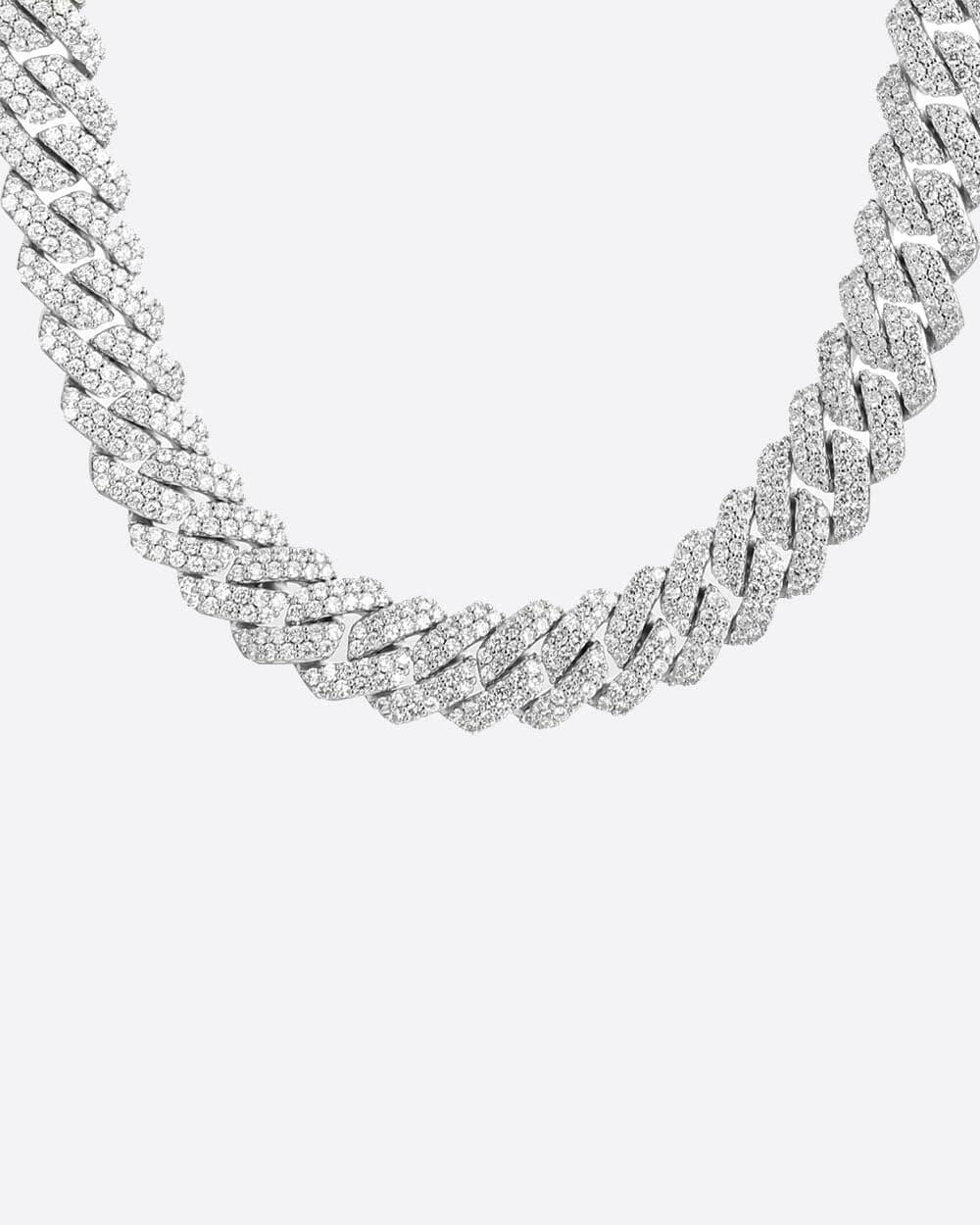 BIG PRONG CHAIN. - 18MM WHITE GOLD Chains Evarlox   