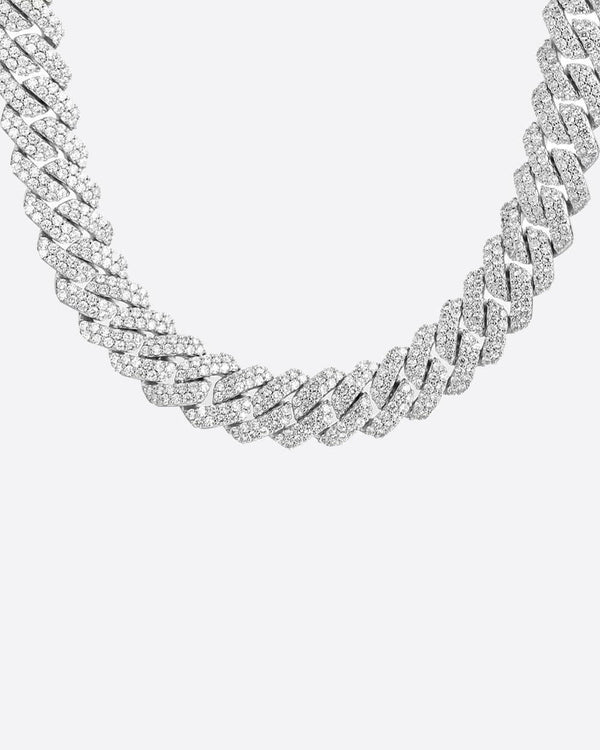 BIG PRONG CHAIN. - 18MM WHITE GOLD Chains Evarlox   