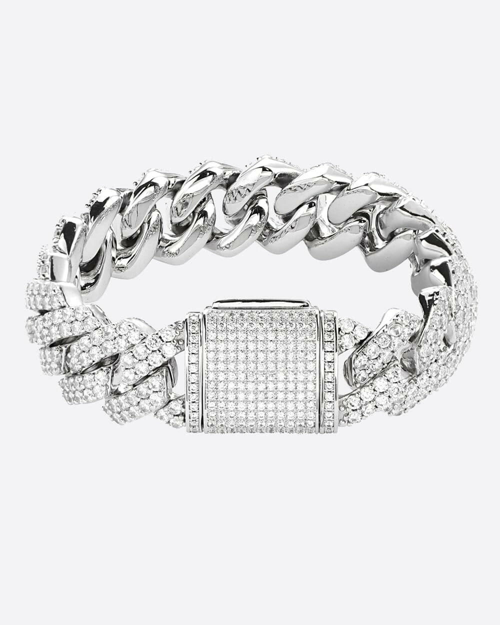 BIG PRONG BRACELET. - 18MM WHITE GOLD Bracelets Evarlox   