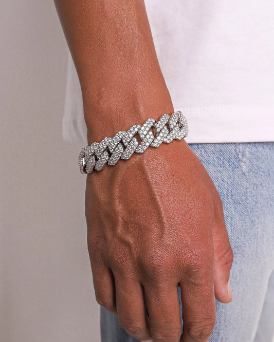 BIG PRONG BRACELET. - 18MM WHITE GOLD Bracelets Evarlox   