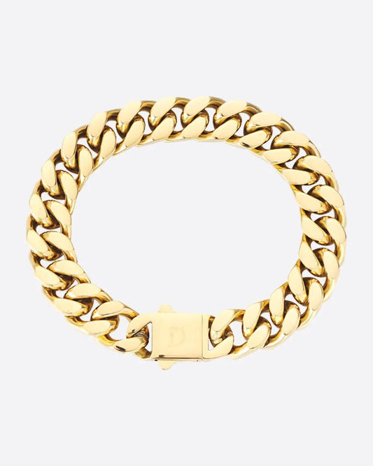 BOXED CLEAN CUBANA BRACELET. - 12MM 18K GOLD Bracelets Evarlox   