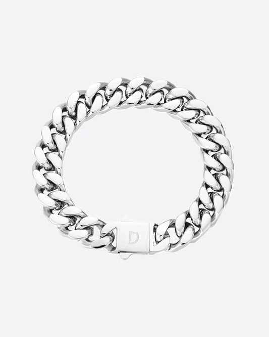 BOXED CLEAN CUBANA BRACELET. - 12MM WHITE GOLD Bracelets Evarlox   