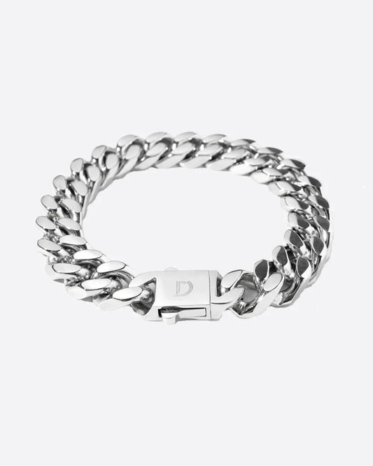 BOXED CLEAN CUBANA BRACELET. - 12MM WHITE GOLD Bracelets Evarlox   