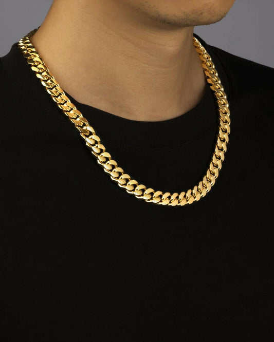 BOXED CLEAN CUBANA CHAIN. - 12MM 18K GOLD Chains Evarlox   