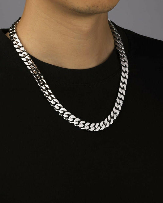 BOXED CLEAN CUBANA CHAIN. - 12MM WHITE GOLD Chains Evarlox   