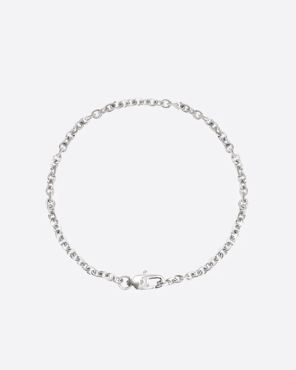 CABLE LINK BRACELET. - 3MM WHITE GOLD Bracelets Evarlox   