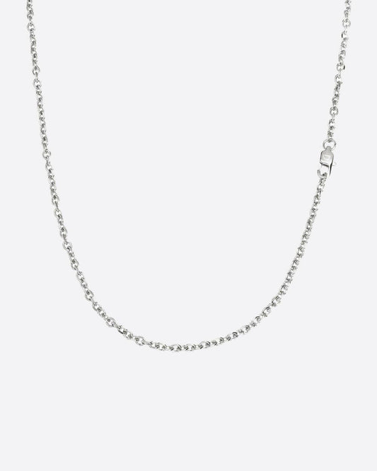 CABLE LINK CHAIN. - 3MM WHITE GOLD Chains Evarlox   