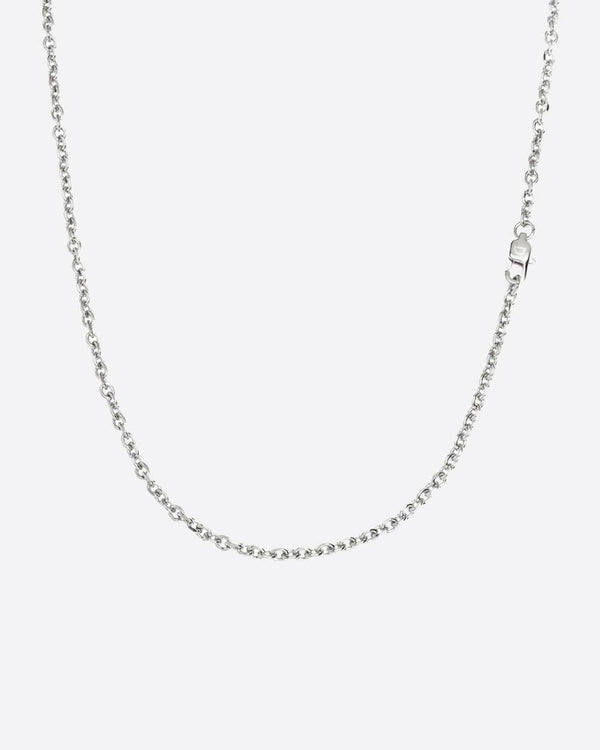 CABLE LINK CHAIN. - 3MM WHITE GOLD Chains Evarlox   