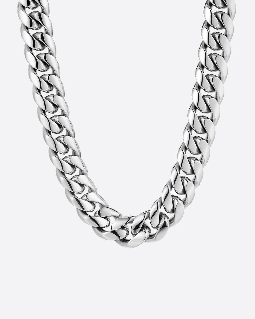 CLEAN CUBANA CHAIN. - 12MM WHITE GOLD Chains Evarlox   