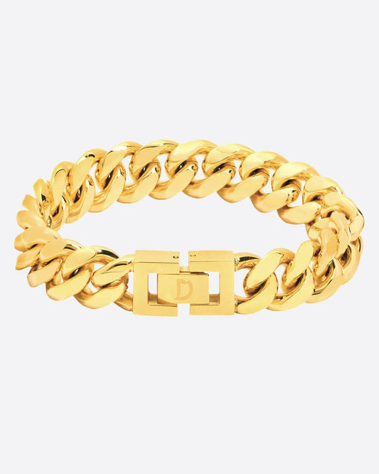 CLEAN CUBANA BRACELET. - 12MM 18K GOLD Bracelets Evarlox   