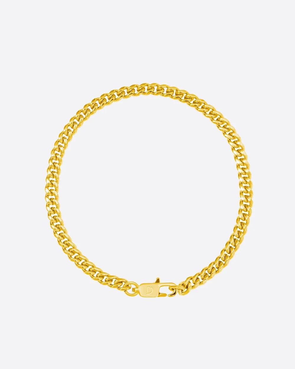 CLEAN CUBANA BRACELET. - 4MM 18K GOLD Bracelets Evarlox   