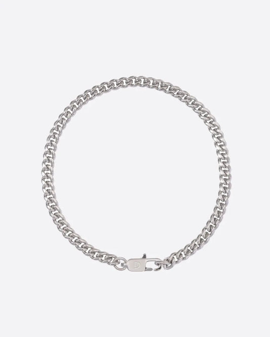 CLEAN CUBANA BRACELET. - 4MM WHITE GOLD Bracelets Evarlox   