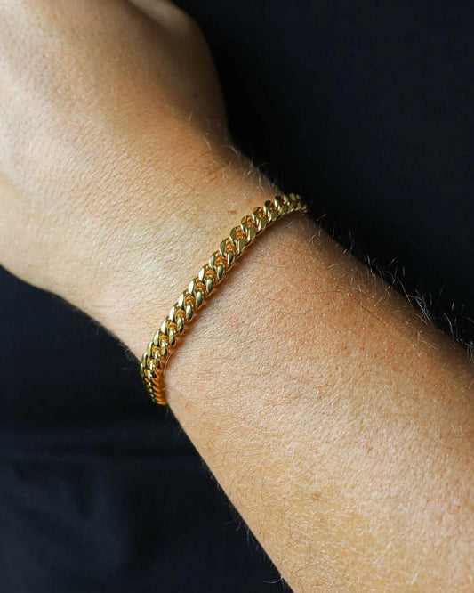 CLEAN CUBANA BRACELET. - 6MM 18K GOLD Bracelets Evarlox   