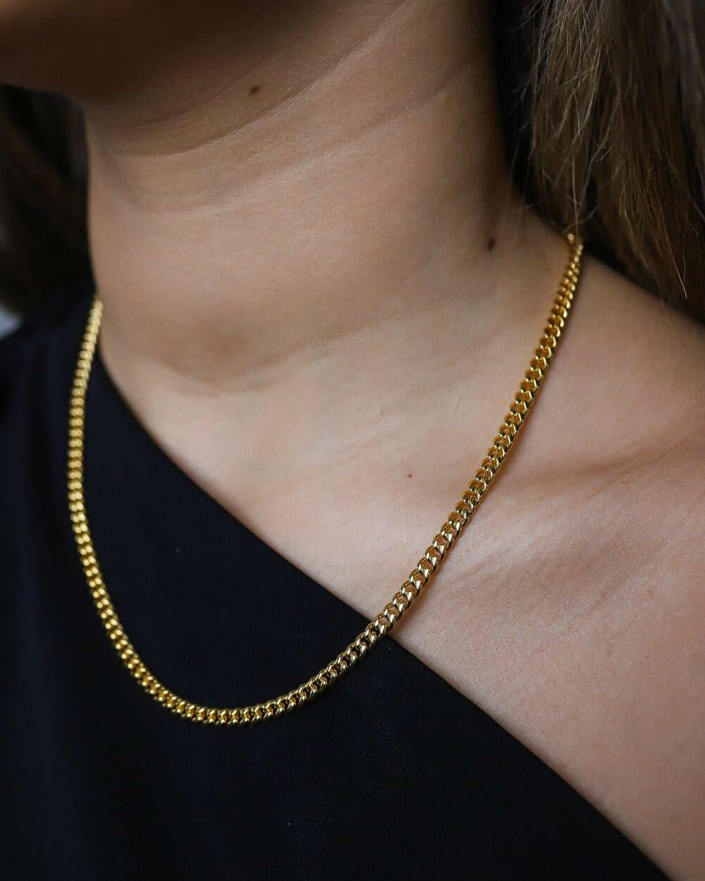 CLEAN CUBANA CHAIN. - 4MM 18K GOLD Chains Evarlox   