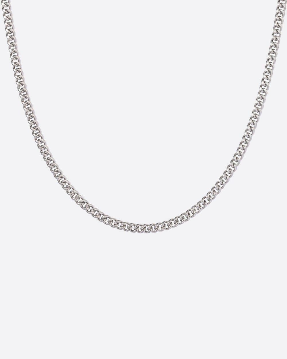 CLEAN CUBANA CHAIN. - 4MM WHITE GOLD Chains Evarlox   