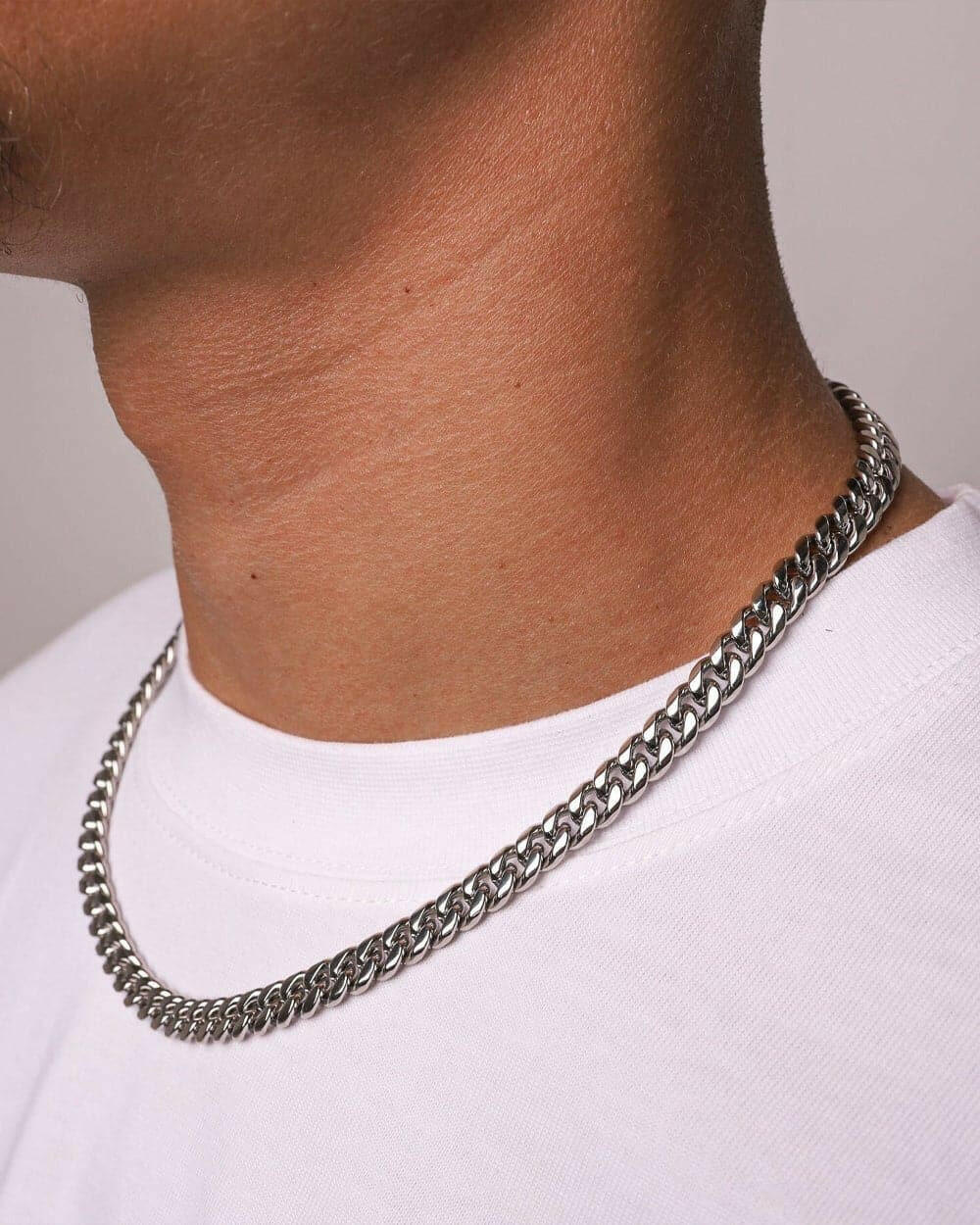 CLEAN CUBANA CHAIN. - 6MM WHITE GOLD Chains Evarlox   