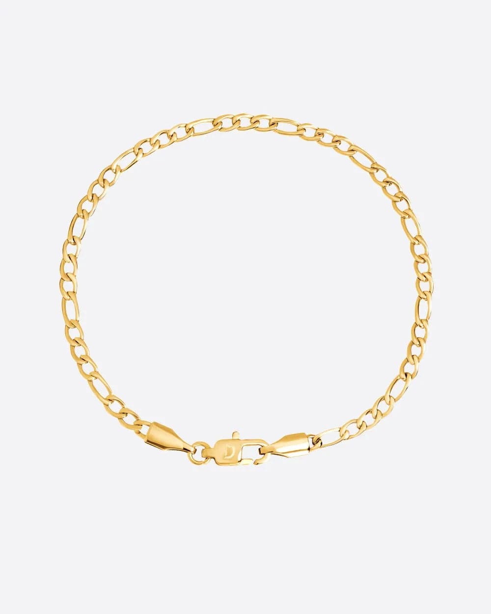 CLEAN FIGARO BRACELET. - 3MM 18K GOLD Bracelets Evarlox   