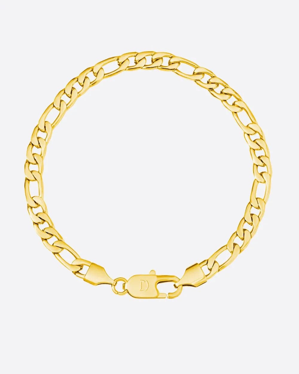 CLEAN FIGARO BRACELET. - 5MM 18K GOLD Bracelets Evarlox   