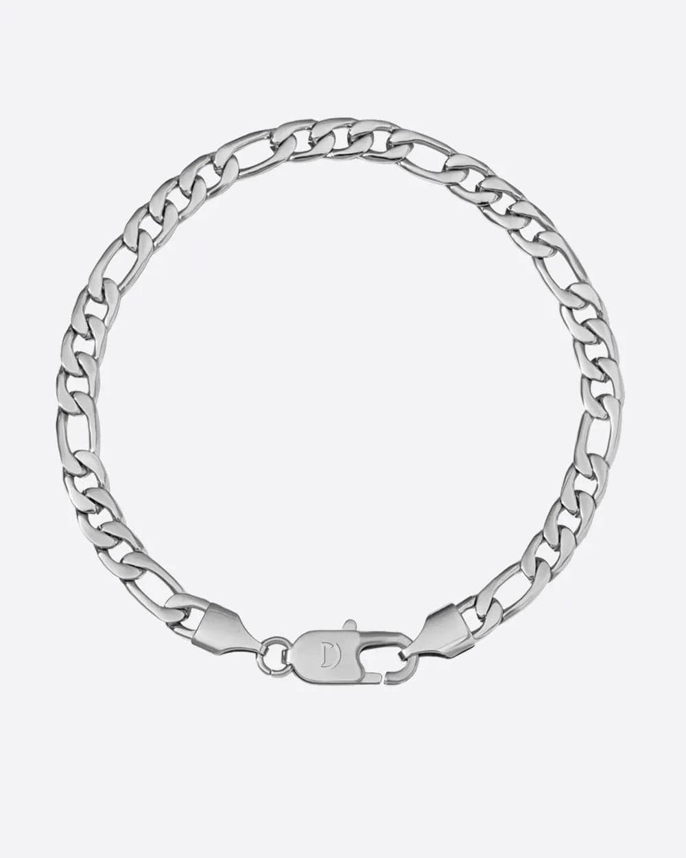 CLEAN FIGARO BRACELET. - 5MM WHITE GOLD Bracelets Evarlox   