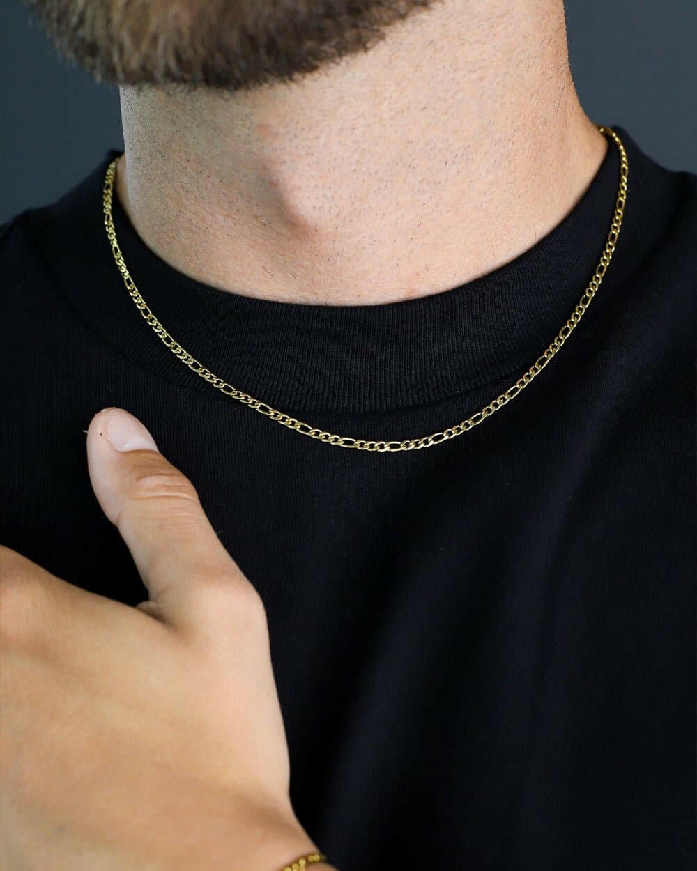 CLEAN FIGARO CHAIN. - 3MM 18K GOLD Chains Evarlox   