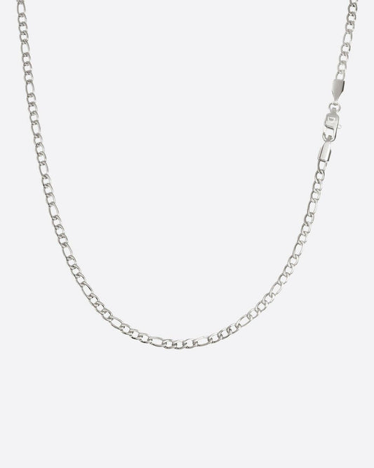 CLEAN FIGARO CHAIN. - 3MM WHITE GOLD Chains Evarlox   