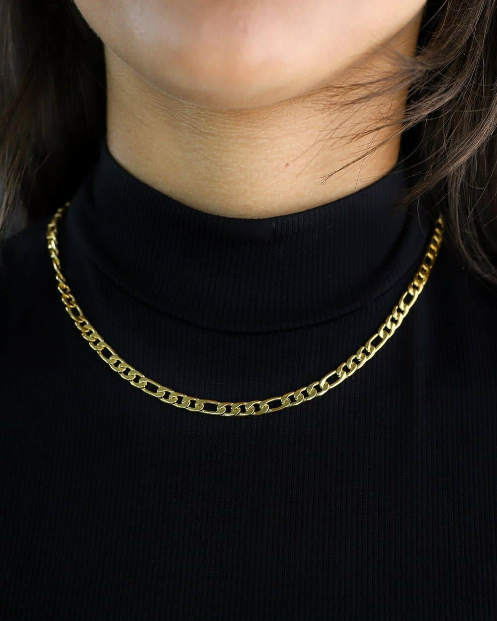 CLEAN FIGARO CHAIN. - 5MM 18K GOLD Chains Evarlox   