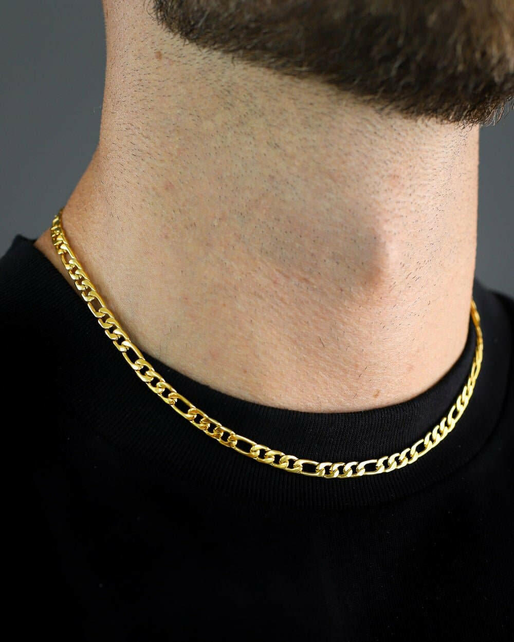 CLEAN FIGARO CHAIN. - 5MM 18K GOLD Chains Evarlox   