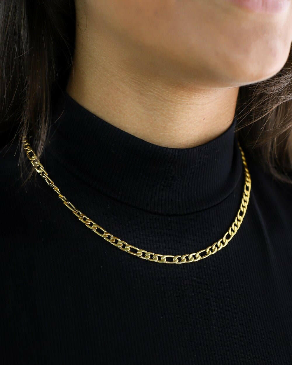 CLEAN FIGARO CHAIN. - 5MM 18K GOLD Chains Evarlox   