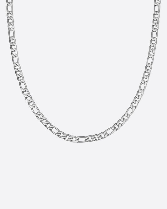 CLEAN FIGARO CHAIN. - 5MM WHITE GOLD Chains Evarlox   