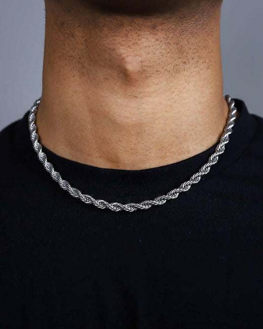 CLEAN ROPE CHAIN. - 6MM WHITE GOLD Chains Evarlox   