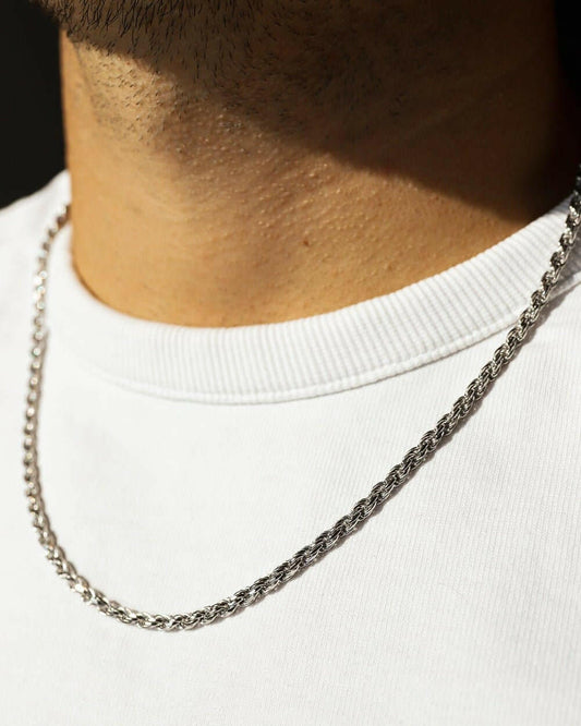 CLEAN ROPE CHAIN 925. - 3MM WHITE GOLD Chains Evarlox   