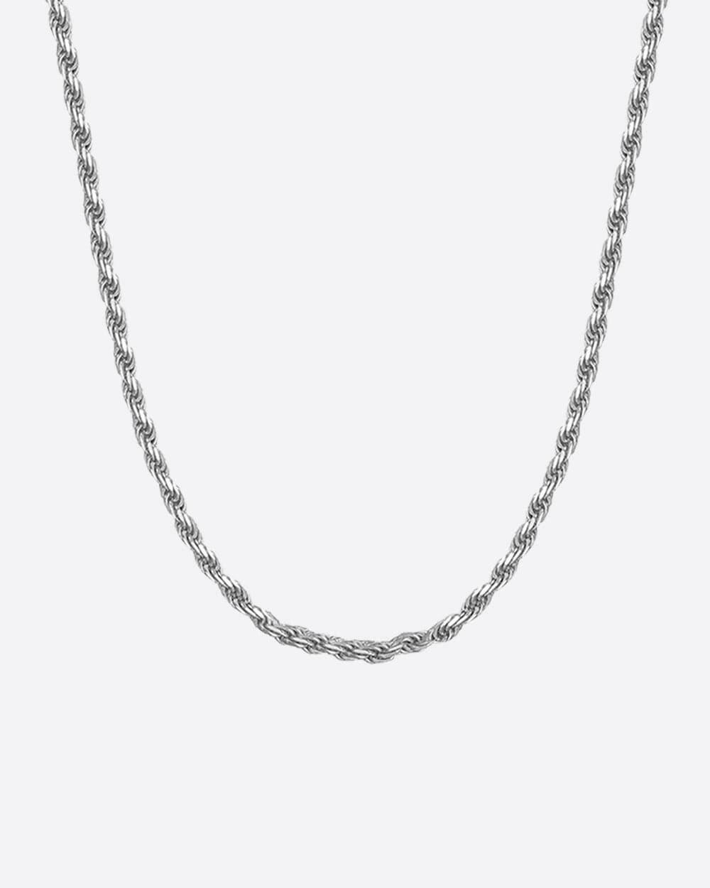 CLEAN ROPE CHAIN 925. - 3MM WHITE GOLD Chains Evarlox   