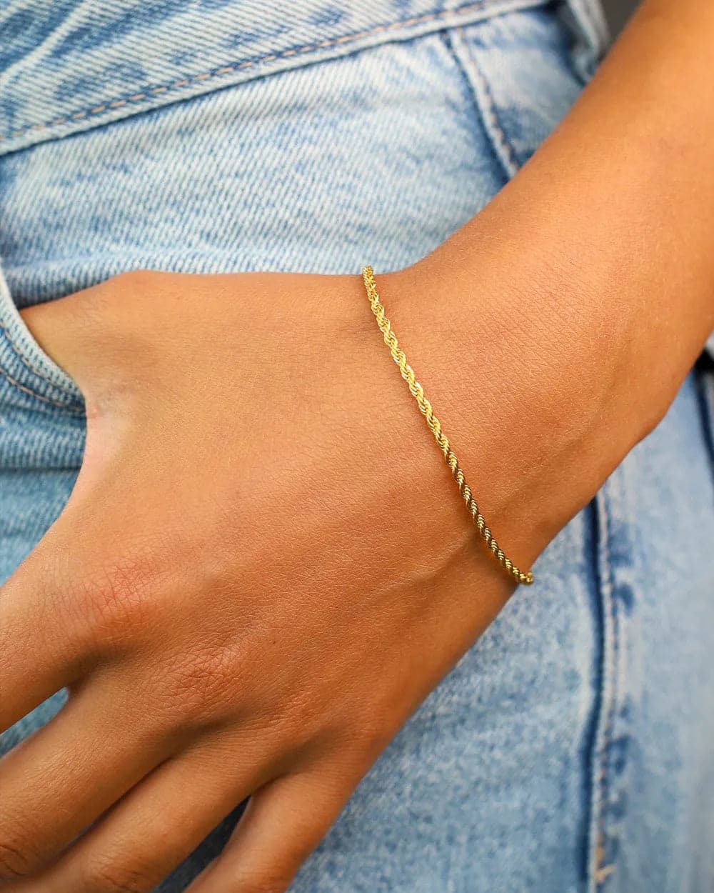 CLEAN ROPE BRACELET. - 2MM 18K GOLD Bracelets Evarlox   