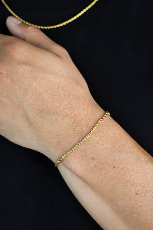 CLEAN ROPE BRACELET. - 2MM 18K GOLD Bracelets Evarlox   