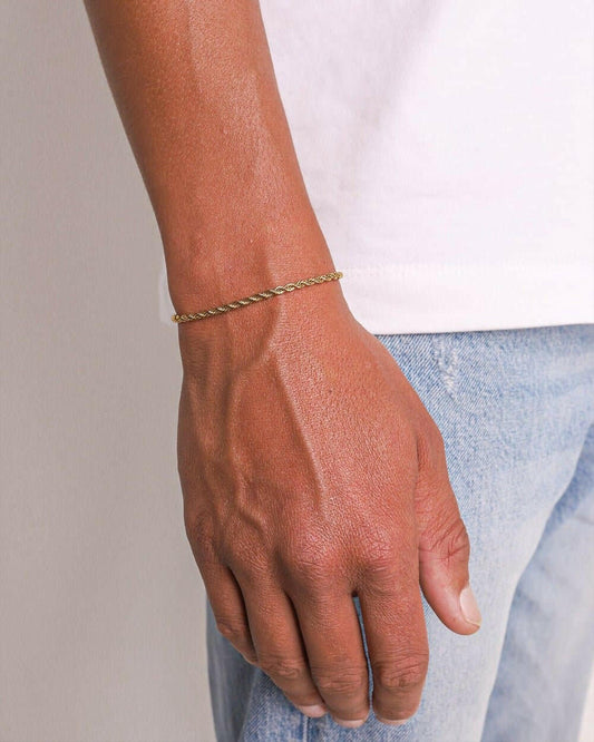 CLEAN ROPE BRACELET. - 3MM 18K GOLD Bracelets Evarlox   