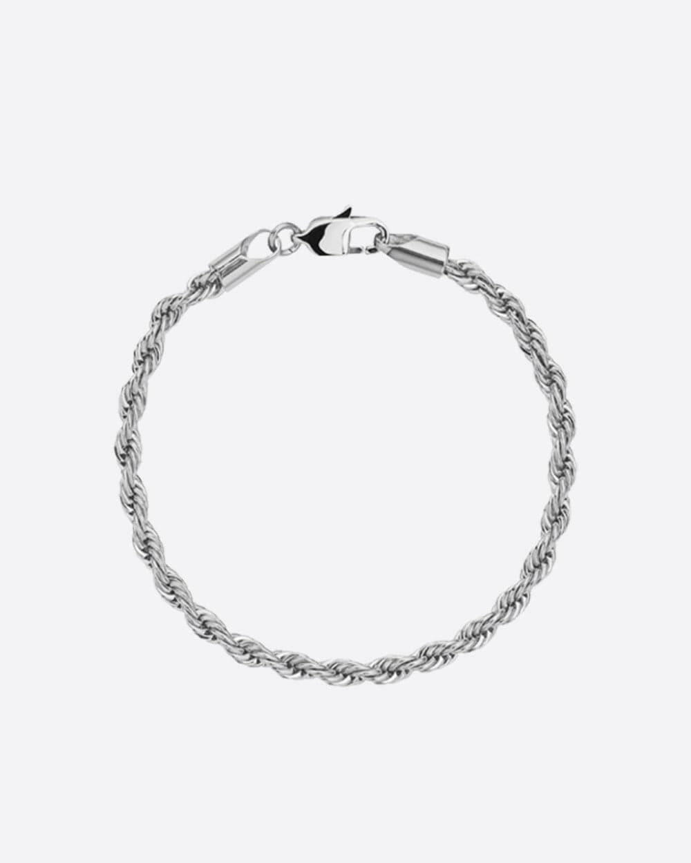 CLEAN ROPE BRACELET. - 3MM WHITE GOLD Bracelets Evarlox   