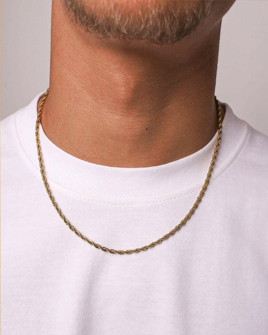 CLEAN ROPE CHAIN. - 3MM 18K GOLD Chains Evarlox   