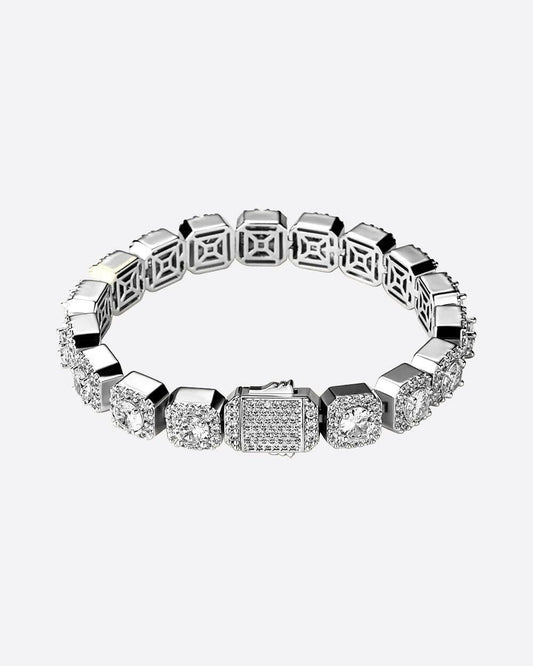 ICED CLUSTERED BRACELET. - WHITE GOLD Bracelets Evarlox   