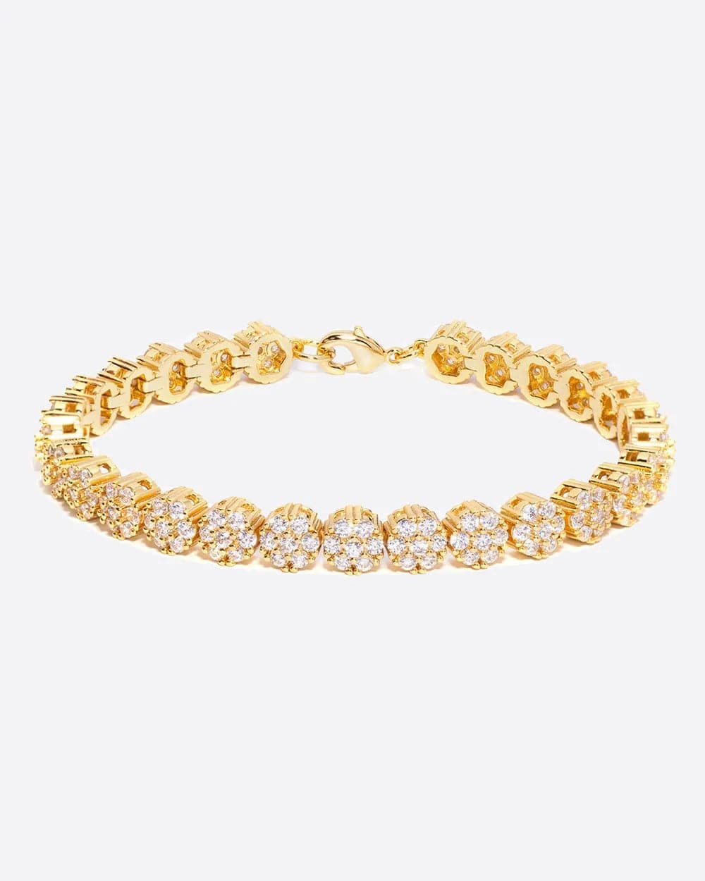 FLOWER TENNIS BRACELET. - 8MM 18K GOLD Bracelets Evarlox   