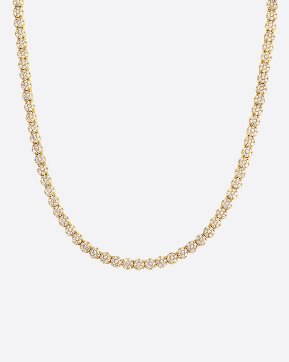 FLOWER TENNIS CHAIN. - 8MM 18K GOLD Chains Evarlox   