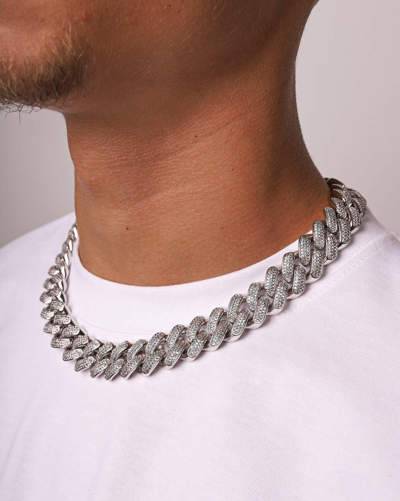 FREEZY CUBANA CHAIN. - 20MM WHITE GOLD Chains Evarlox   