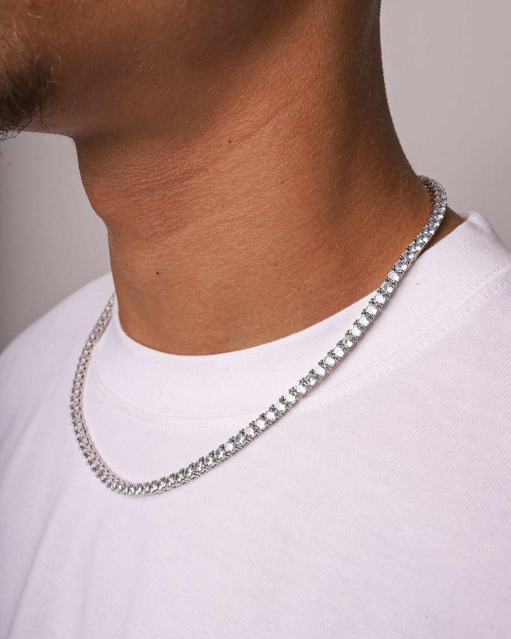 ICE BREAKER CHAIN. - 4MM WHITE GOLD Chains Evarlox   