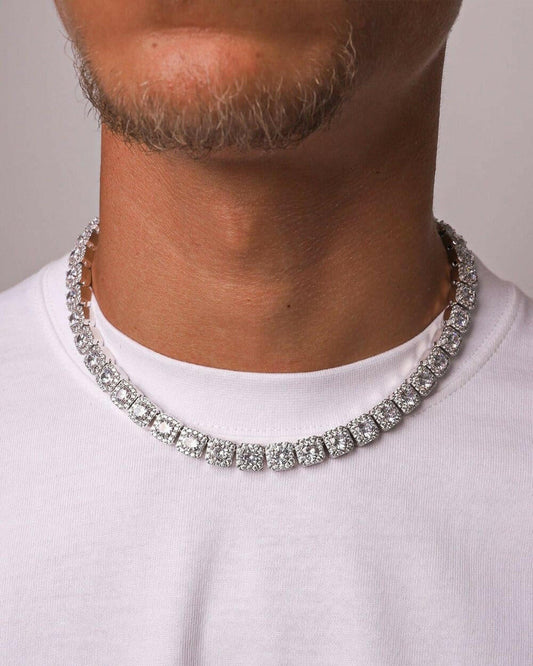 ICED CLUSTERED CHAIN. - WHITE GOLD Chains Evarlox   