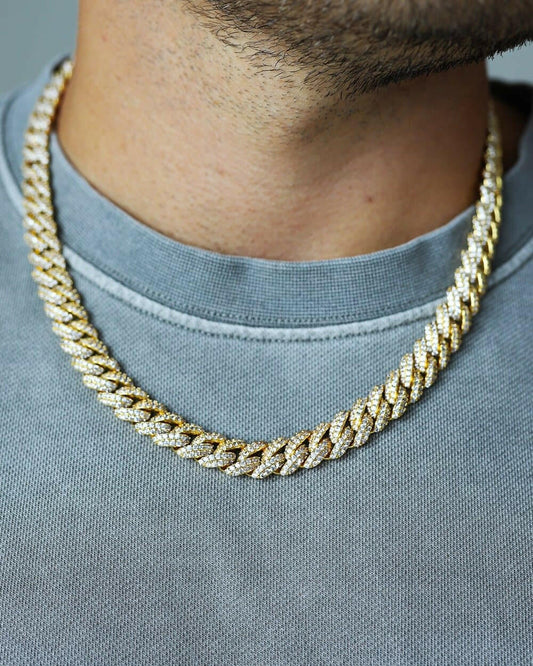 ICED CUBAN CHAIN. - 10MM 18K GOLD Chains Evarlox   