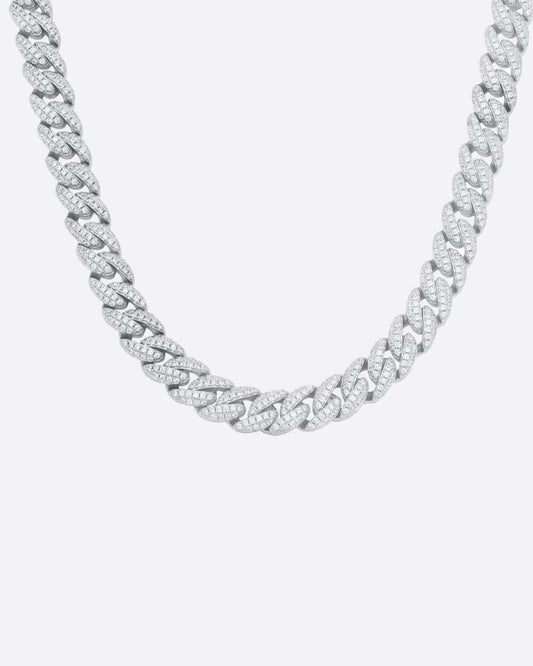 ICED CUBAN CHAIN. - 10MM WHITE GOLD Chains Evarlox   