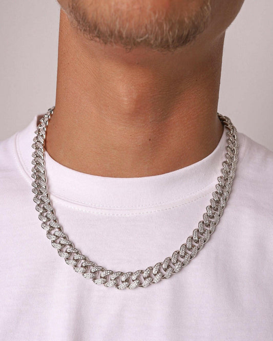 ICED CUBANA CHAIN. - 12MM WHITE GOLD Chains Evarlox   