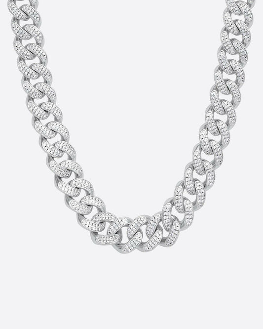 ICED CUBANA CHAIN. - 12MM WHITE GOLD Chains Evarlox   