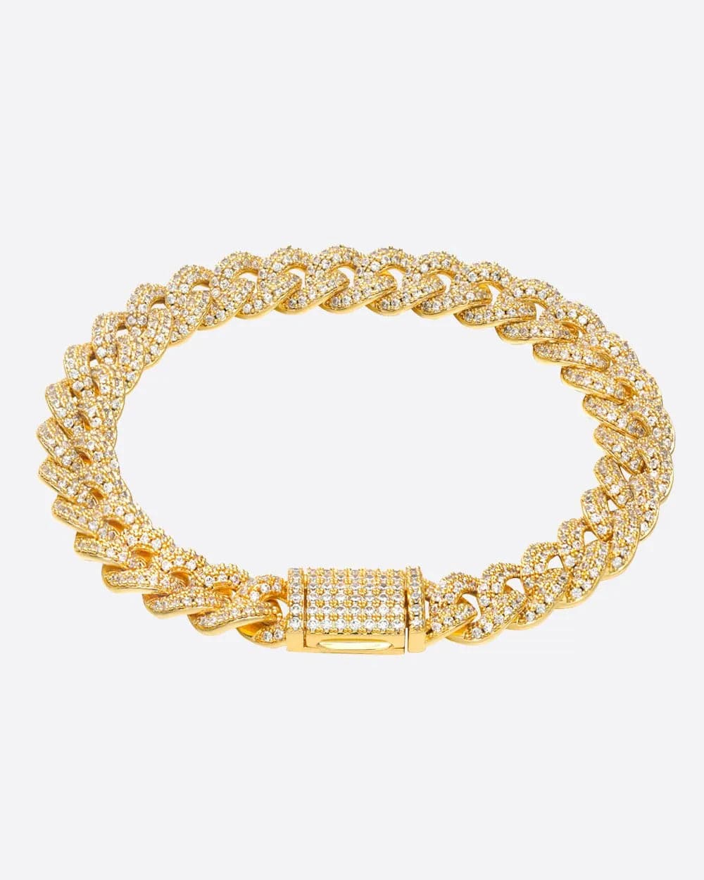 ICED CUBANA BRACELET. - 8MM 18K GOLD Bracelets Evarlox   