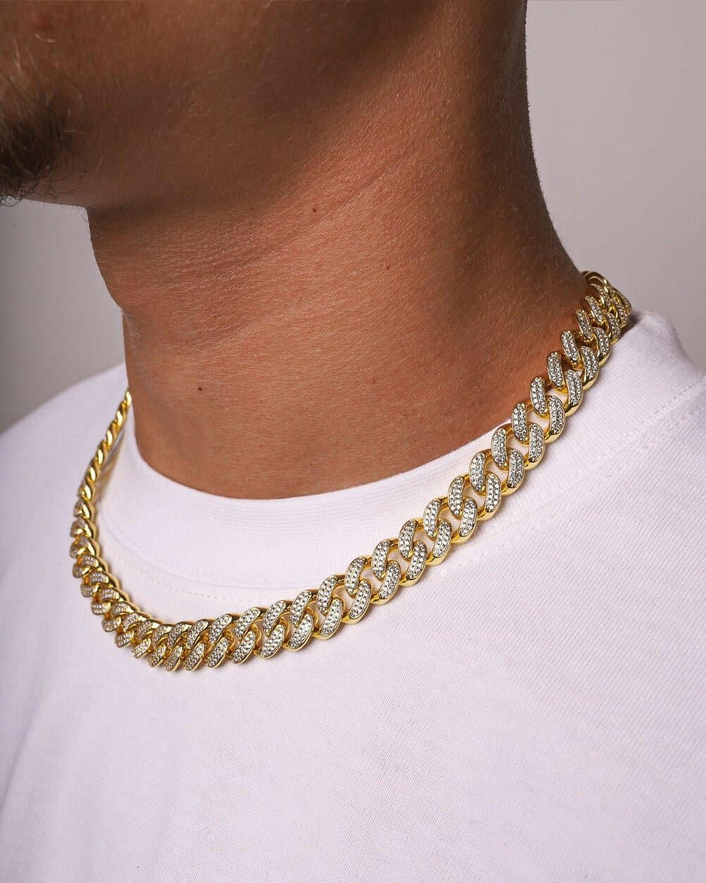 ICED CUBANA CHAIN. - 12MM 18K GOLD Chains Evarlox   